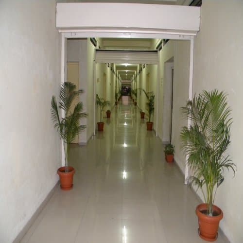 Hostel corridor leading to the rooms