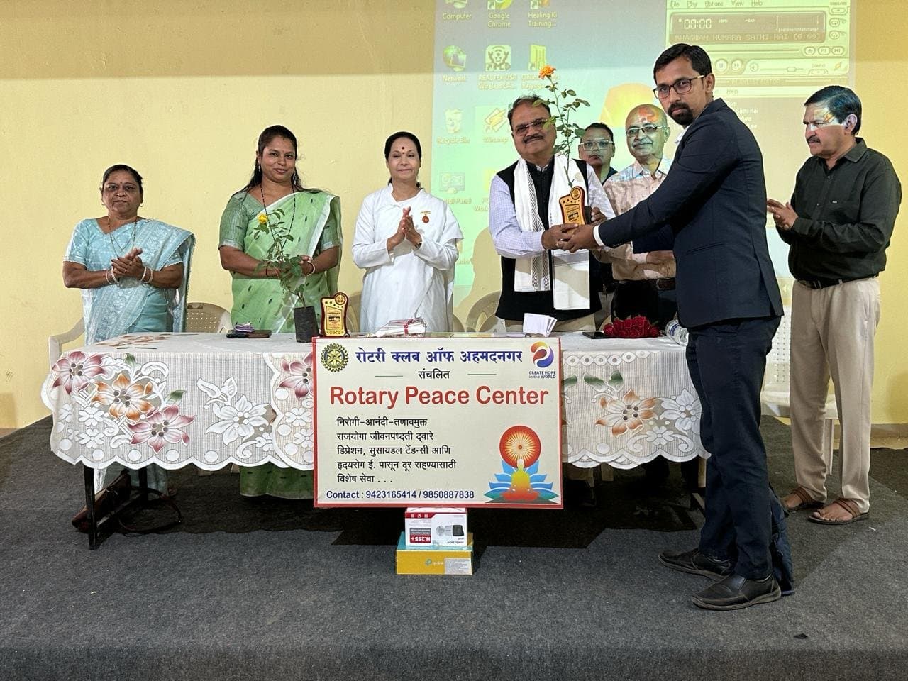 Guest felicitated at the Rotary Peace Center seminar