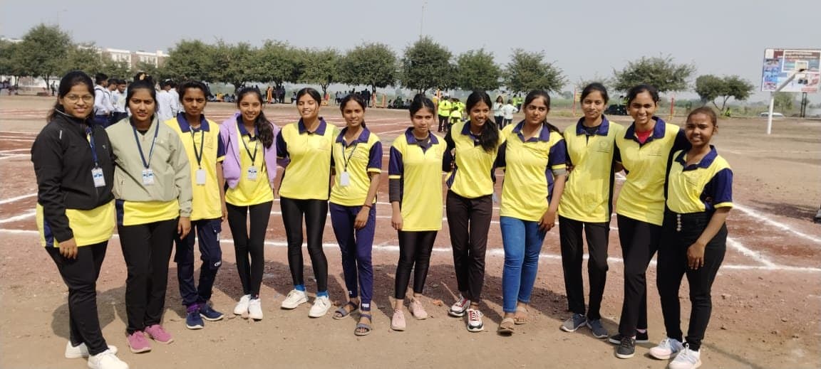 Girls sports team at an inter-college competition